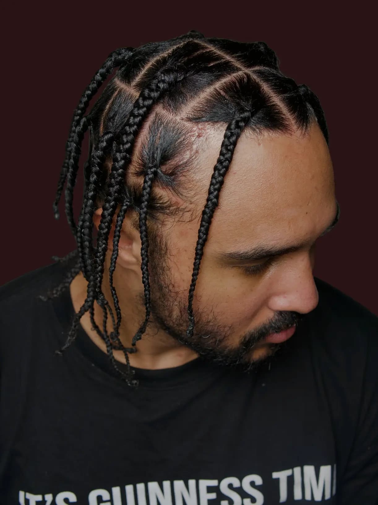 Box braids nam kết hợp fade sắc nét tại WINDREAD